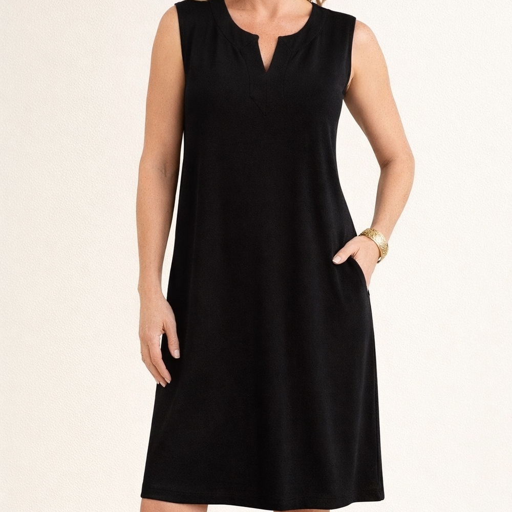 NWT Chico's Size 1 Travelers Black Sleeveless Dress